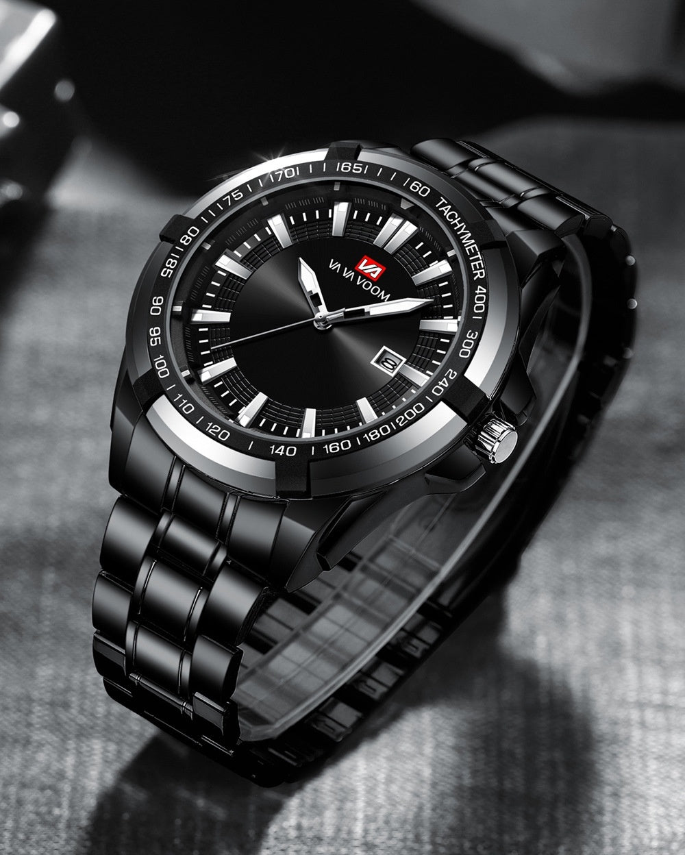 Men's Stainless Steel Watch Calendar Trend Business Sports Steel Belt Luminous Watch