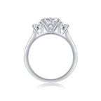 Large Diamond Ring Luxury Fashion Set Moissanite Silver Ring