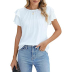 Dames Ruffle Shirts met Korte Mouwen