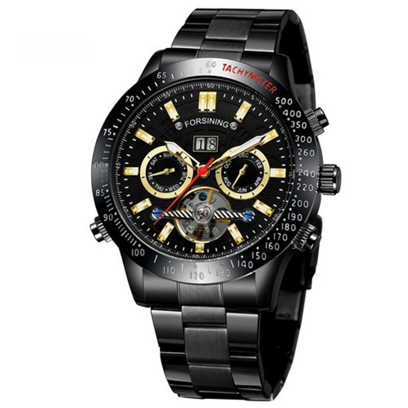 FORSINING 332G Orologio da uomo di lusso della serie Aviation Professional Week, automatico, con data, sportivo