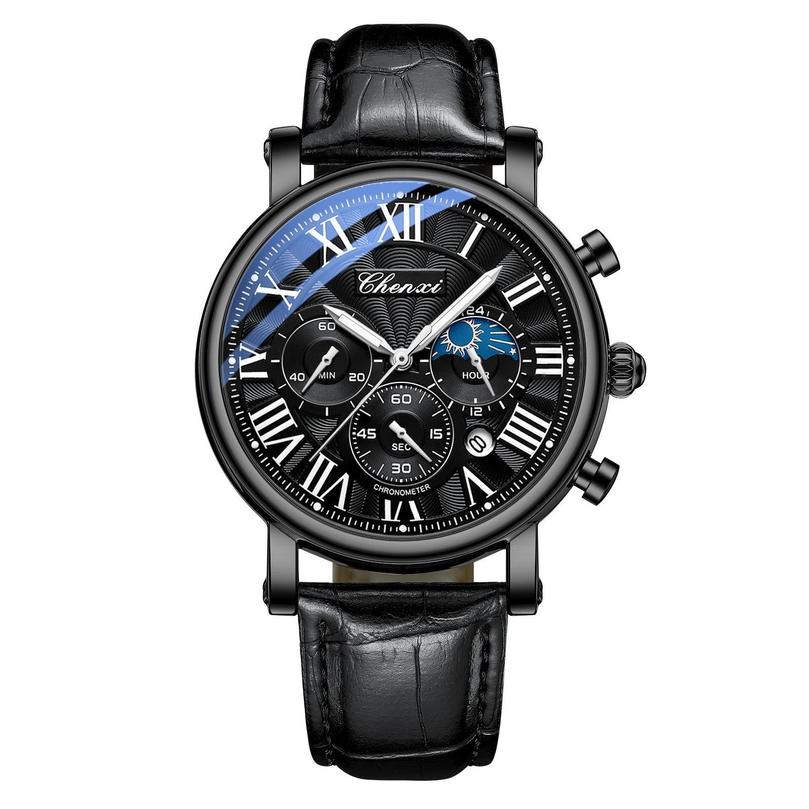 Men's Classic Fashion Watch Leather Strap Automatic Quartz Movement Waterproof Man New Fashion 2026 Watch - Acquisti Online