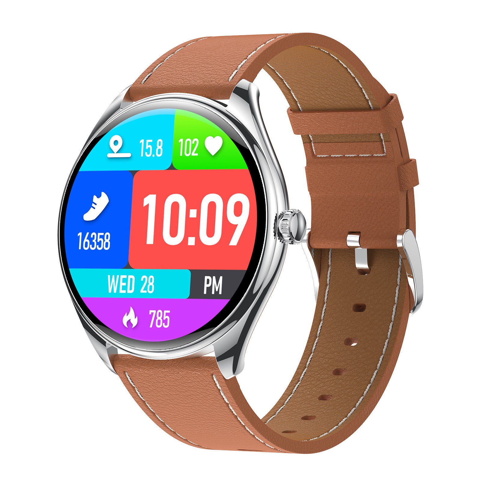 Smartwatch ultrasottile da 143 pollici con cardiofrequenzimetro, ossigeno nel sangue, chiamate Bluetooth e assistente vocale