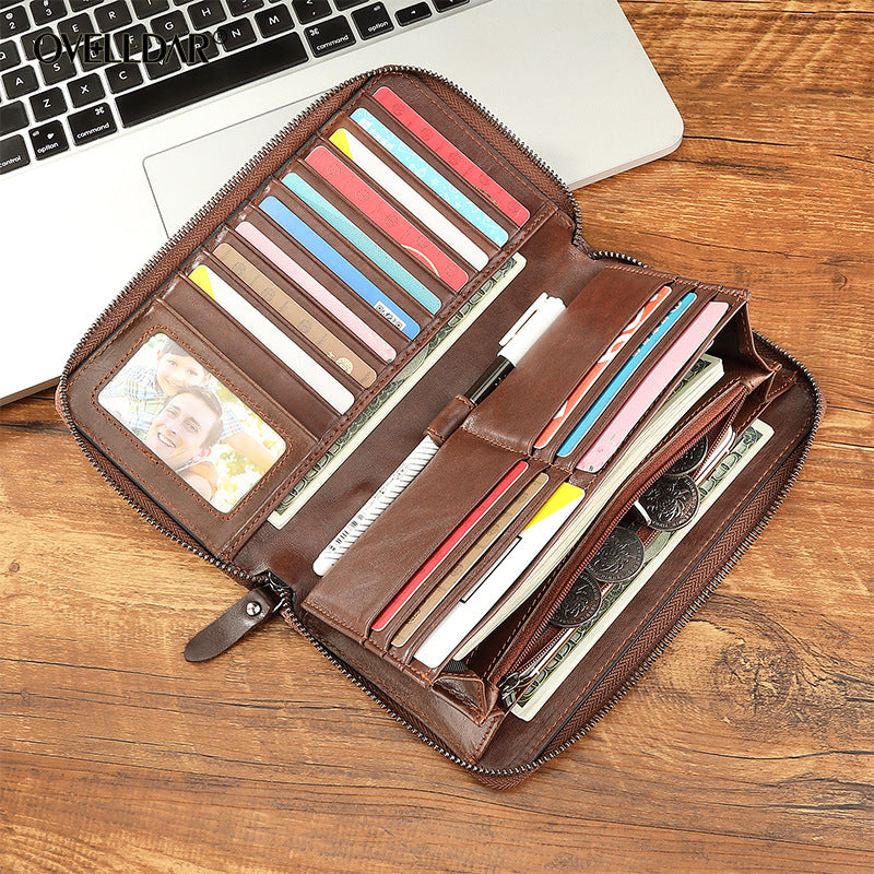 Top Layer Cowhide Men's Wallet Large Capacity Multifunctional - Acquisti Online