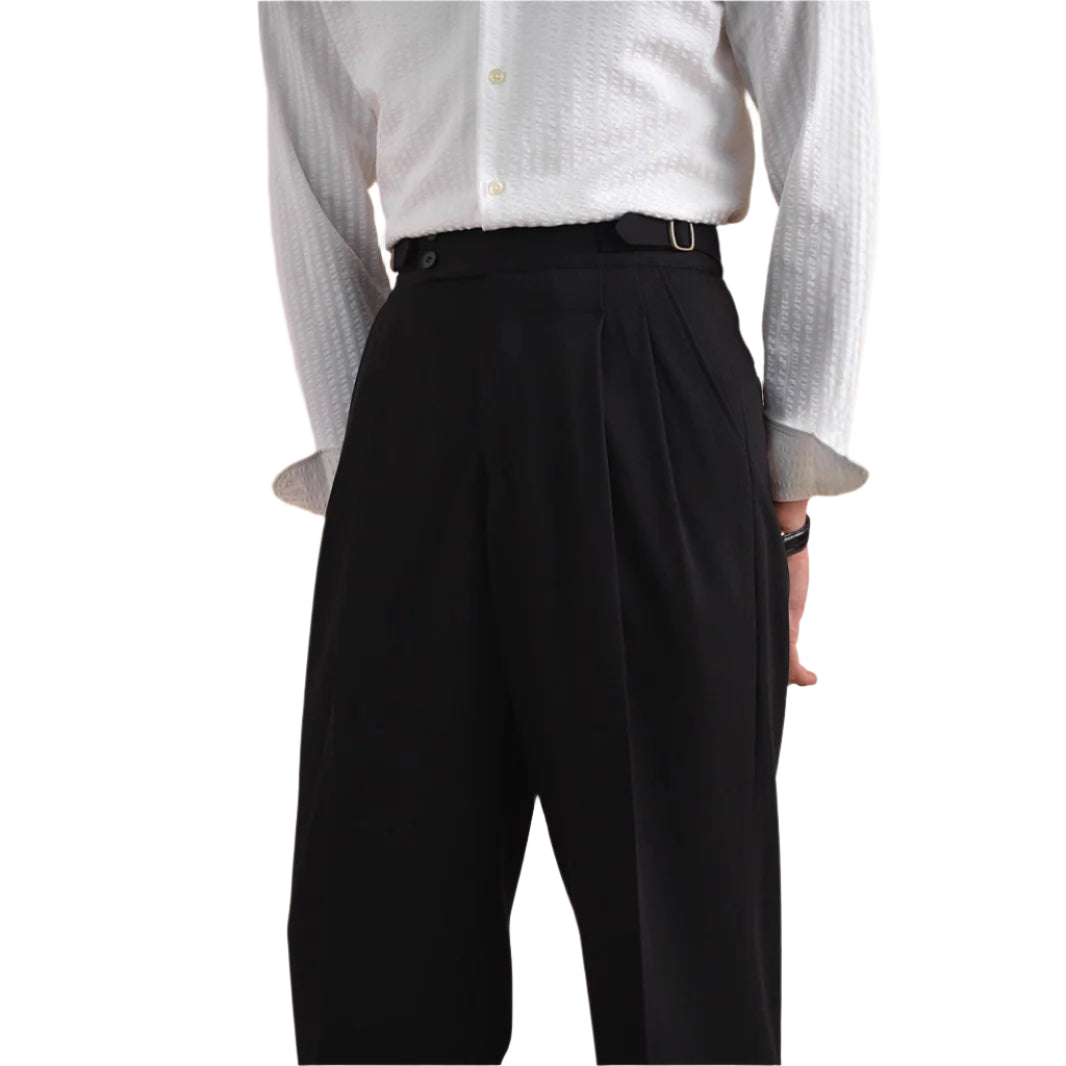 Autumn Paris Buckle Double Knife Suit Pants Men's