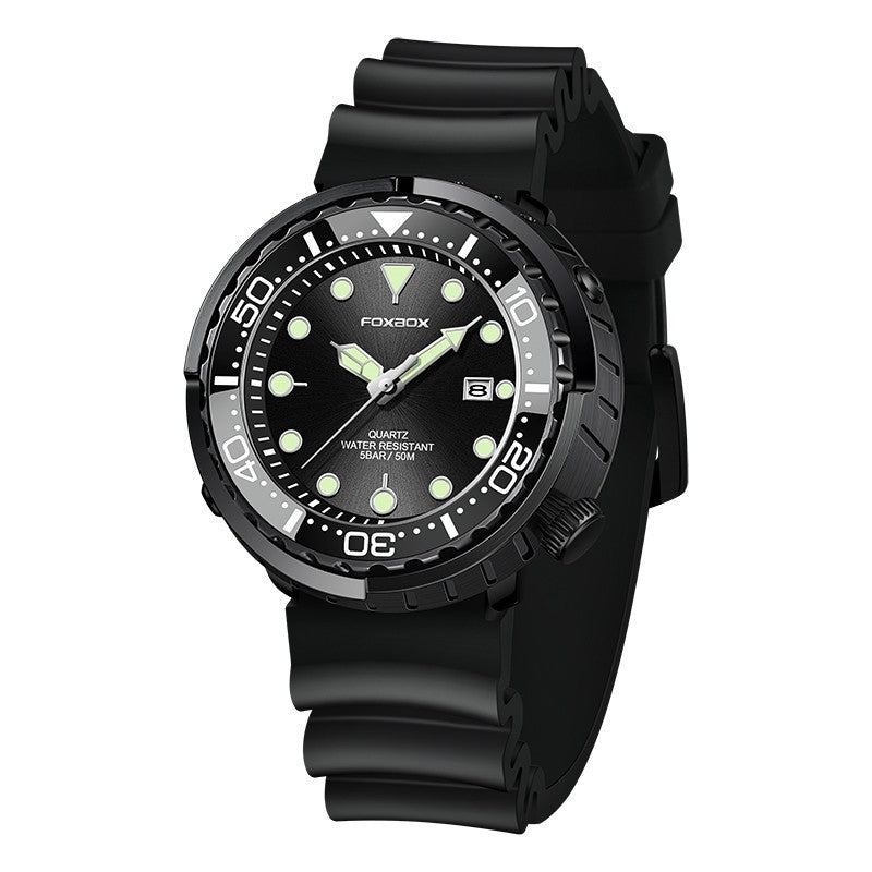 FOXBOX Orologio subacqueo da uomo di alta marca, impermeabile fino a 50 atmosfere, con data e orologio sportivo, orologio da polso al quarzo da uomo
