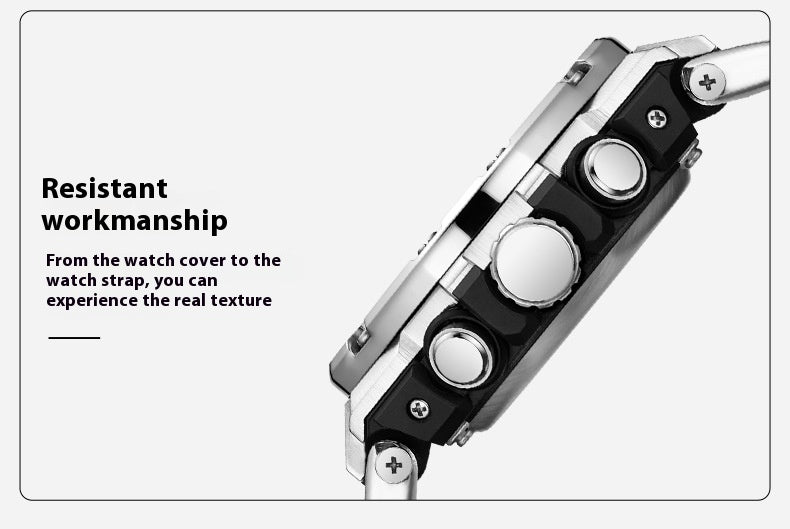 SMAEL Stainless Steel Band Quartz Electronic Watch Alarm Clocks Fashion Sports Watches Dual Time Display Watch