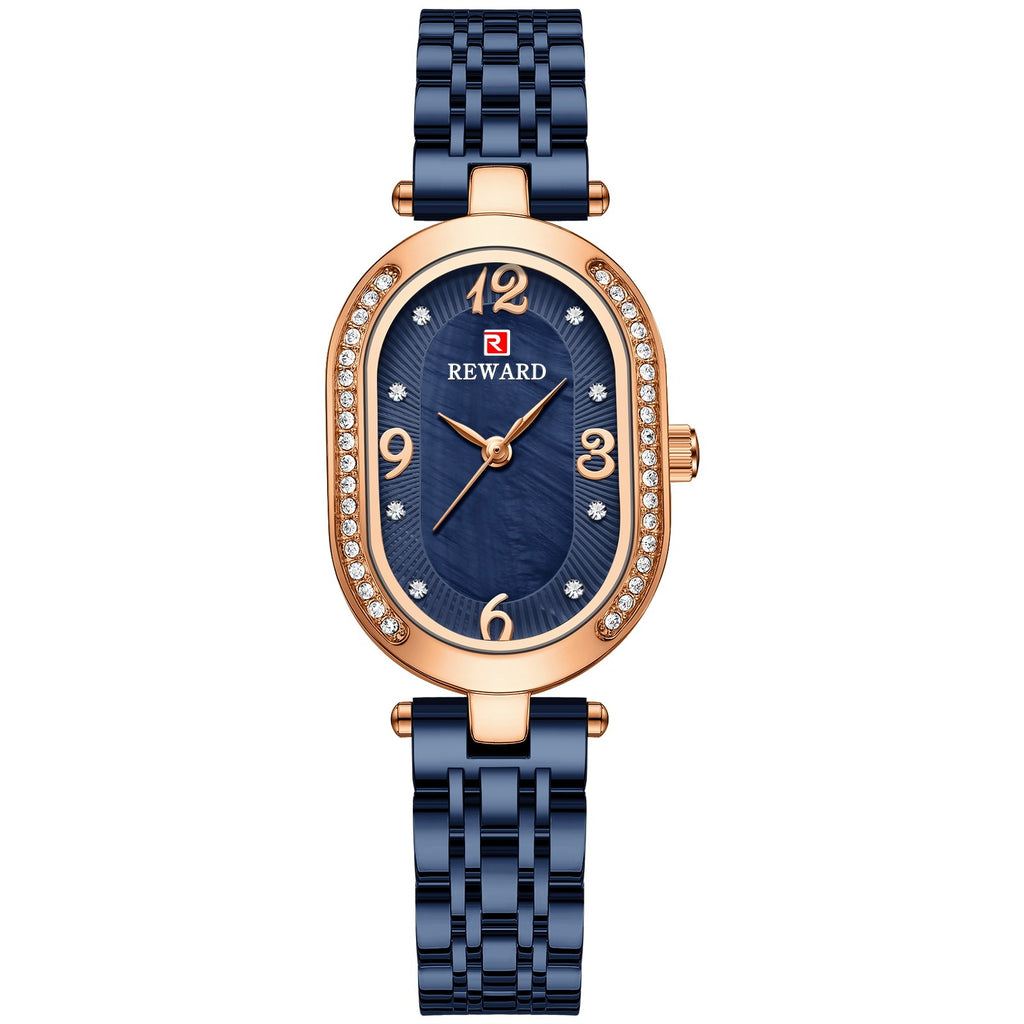 REWARD Women's Luxury Quartz Watch Stainless Steel Band Rhinstone Crafted Waterproof Women Quartz Watch