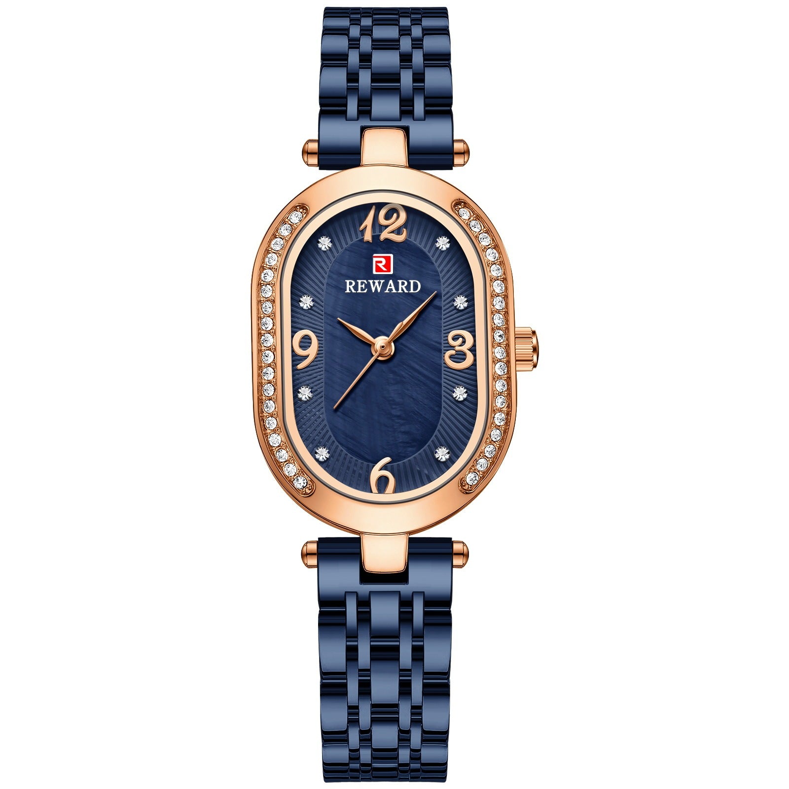 REWARD Women's Luxury Quartz Watch Stainless Steel Band Rhinstone Crafted Waterproof Women Quartz Watch - Acquisti Online