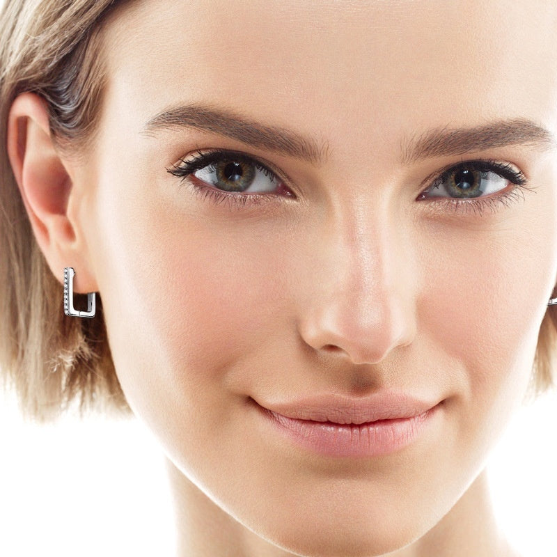Affordable Luxury Style High-grade Square Moissanite Earrings For Women's