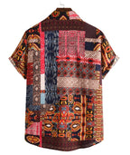 Modieus casual overhemd voor heren, effen kleur, polyestervezel, plus size, digitaal bedrukt, herenoverhemd met korte mouwen