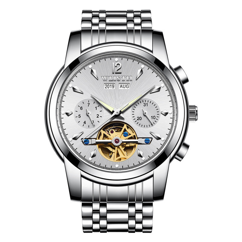Orologio da uomo multifunzione di alta qualità WLISTH Montre Homme Orologio meccanico automatico in acciaio inossidabile