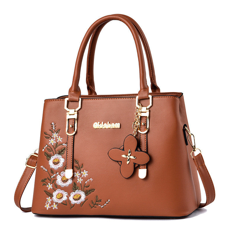 Embroidered Lady's Bag Large Capacity One-shoulder Messenger Bag