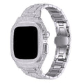 Women Luxury Smart Watch Rhinstone Crafted Case Apple Watch Multi Mode Stainless Steel Band Iwatch Series 8 7 6 SE 5 4 - Acquisti Online