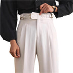 Autumn Paris Buckle Double Knife Suit Pants Men's