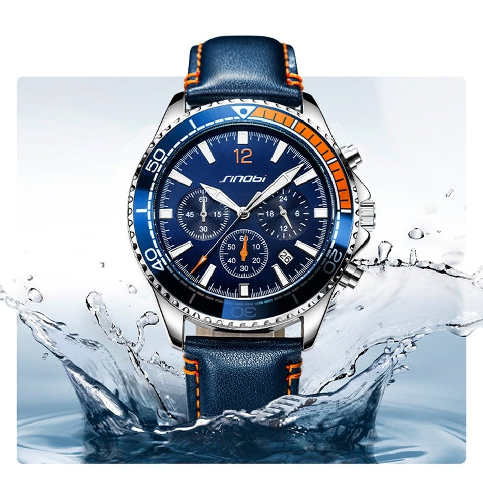 Man Leather Band Automatic Sports Watch - Acquisti Online