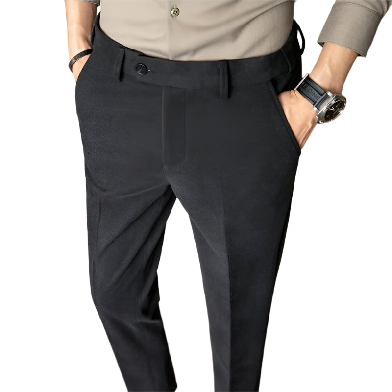 Fashion Slim-fit Thickened Autumn Wool Small Suit Men's Pants