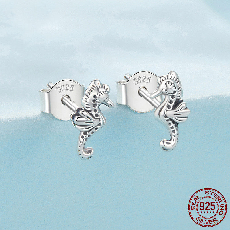 S925 Silver Small Sea Women's Stud Earrings