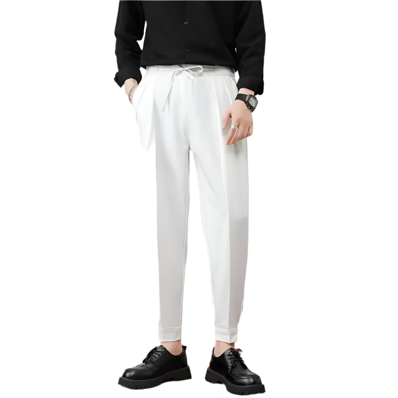 Men's Fashionable Business Casual Formal Pants Acetate Fiber Straight Drooping Fashion Men's Casual Trousers Pants