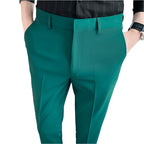 Fashionable Men's Draping Solid Color Casual Suit Men's Pants