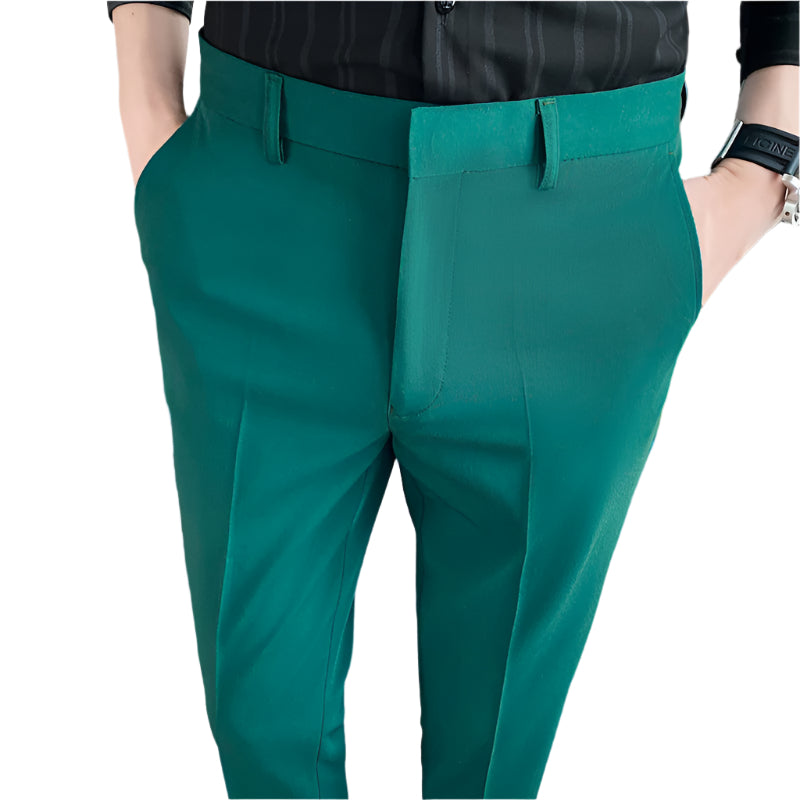 Herenmode Casual Zakelijke Formele Broek Drapering Effen Kleur Casual Pak Chemische Vezelmenging Herenbroek