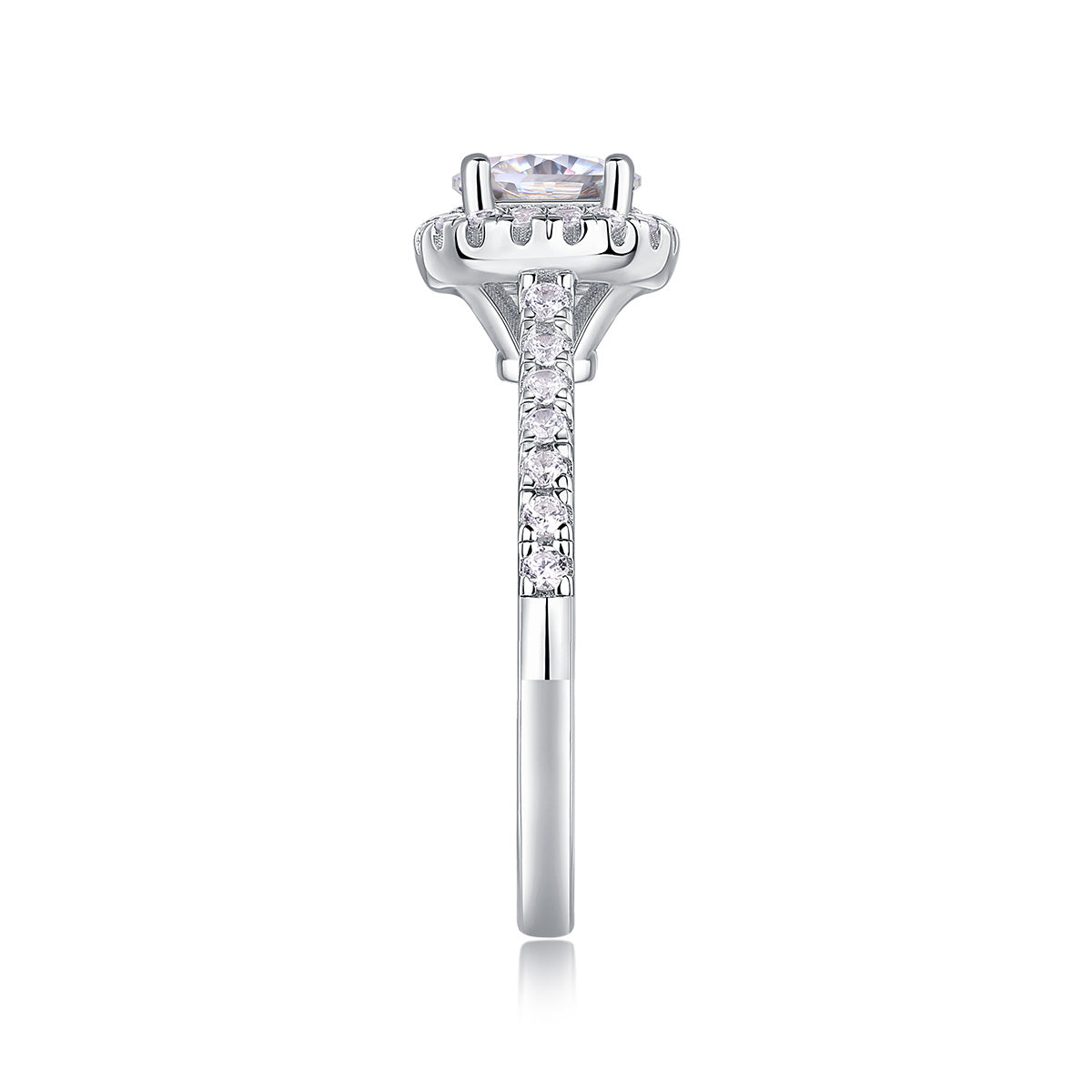 Large Diamond Ring Luxury Fashion Set With Moissanite Silver Ring