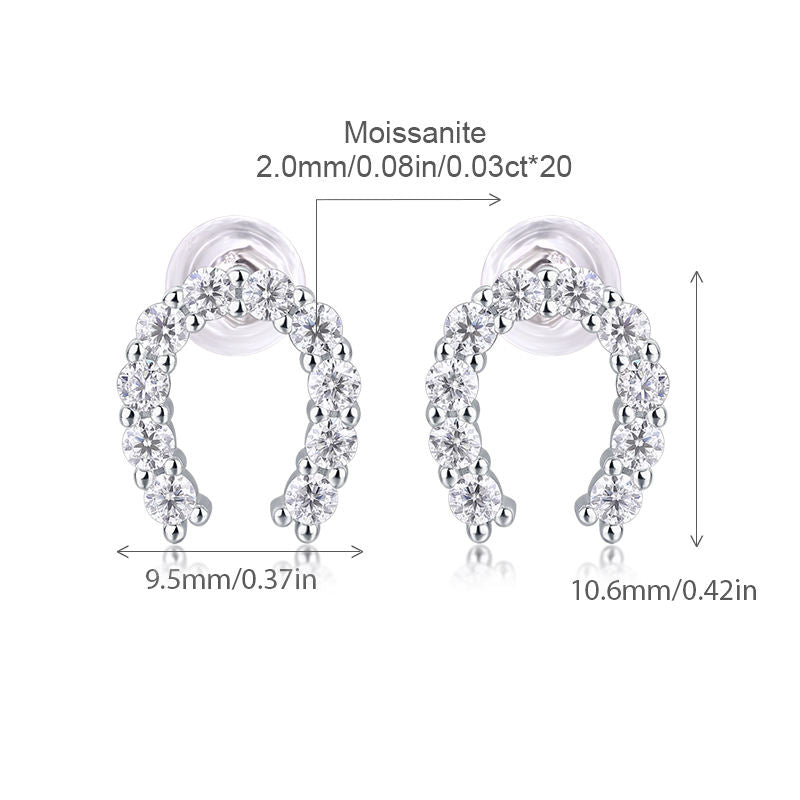 Women Luxury Earrings Moissanite Diamond 925 Sterling Silver Earrings Hig Quality Hip Hoop Stud Fashion Women Earrings