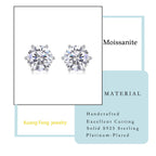 Women Luxury Earring S925 Sterling Silver Rhodium Plated Stud Earrings Moissanite Diamond Earrings Hoop Women Earrings