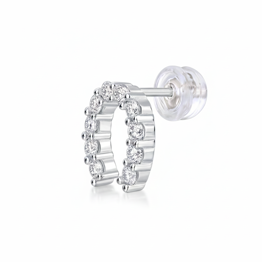 Women Luxury Earrings Moissanite Diamond 925 Sterling Silver Earrings Hig Quality Hip Hoop Stud Fashion Women Earrings