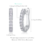 Women Luxury Earrings 925 Sterling Silver Classic Moissanite Diamond Hoop Earrings Stud Silver Ornaments Women Earrings