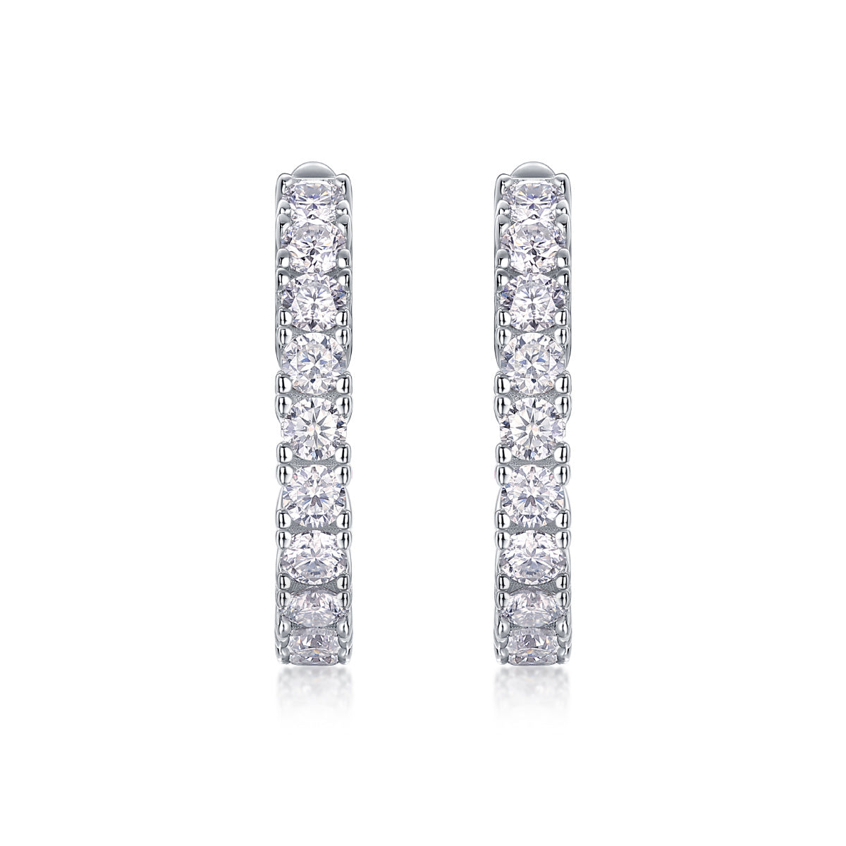 Women Luxury Earrings 925 Sterling Silver Classic Moissanite Diamond Hoop Earrings Stud Silver Ornaments Women Earrings