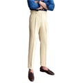 Men's Fashionable Business Casual Formal Pants Solid Color High Waist Straight Men's Business Suit Casual Pants - Acquisti Online