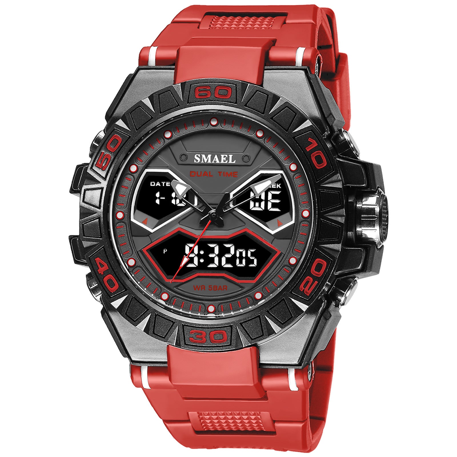Orologio al quarzo luminoso impermeabile con doppio display