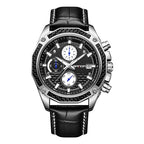 SANDA New 5301 Three-eye Six-needle Men's Quartz Watch Waterproof Calendar Night Light Business Men's Quartz Watch