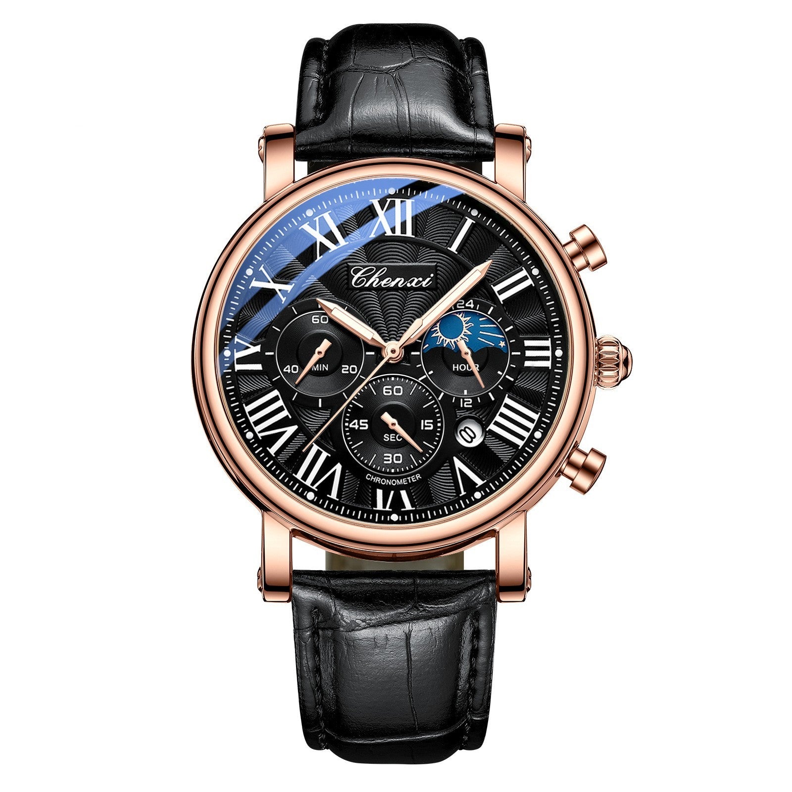 Men's Classic Fashion Watch Leather Strap Automatic Quartz Movement Waterproof Man New Fashion 2026 Watch - Acquisti Online