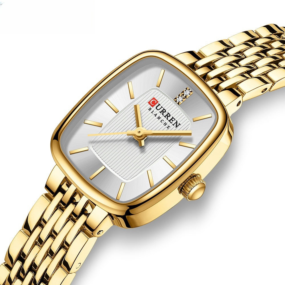 CURRN 9093 Women's Luxury Quartz Watch Fashion Leisure Diamond Simple Steel Strip Women Quartz Wristwatch