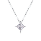 The Luxury Fashion Diamond Pendant Necklace Set With Mosan Diamond Silver Ornaments