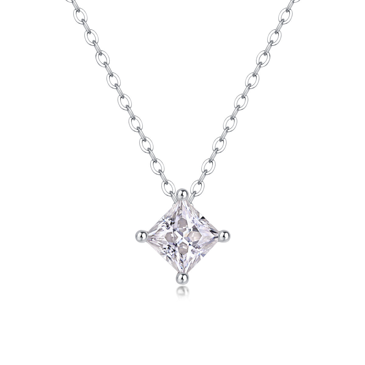 The Luxury Fashion Diamond Pendant Necklace Set With Mosan Diamond Silver Ornaments