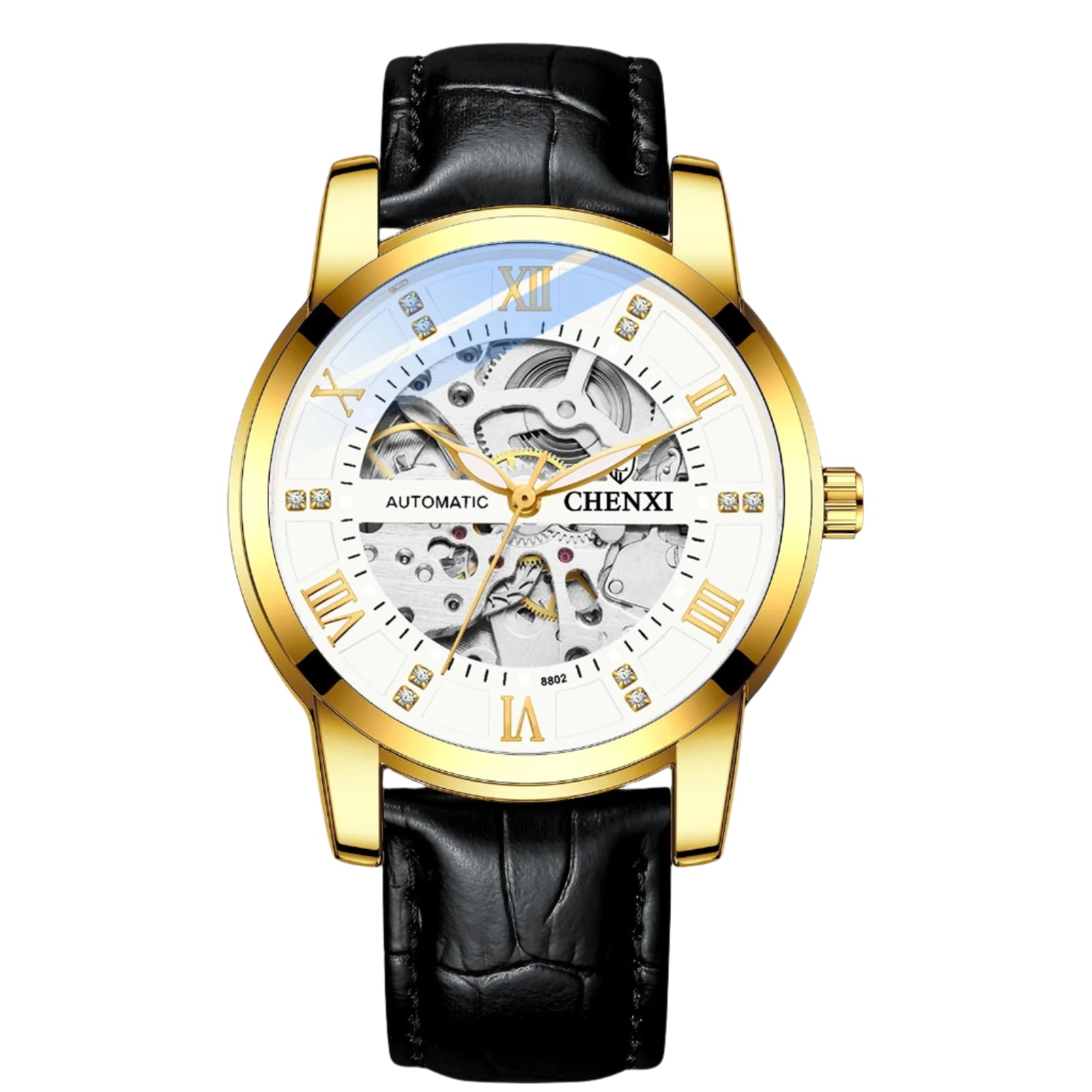 CHENXI 8802 Nuovo orologio automatico di lusso da uomo, impermeabile, orologio meccanico di lusso con tourbillon, orologio da polso con numeri romani.