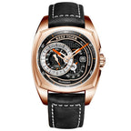 Orologio sportivo da uomo di alta qualità REEF TIGER, impermeabile, con cinturino in vera pelle, multifunzione, RGA3319, orologio meccanico automatico