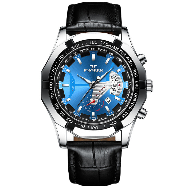 Orologio da Uomo Fngeen Impermeabile Movimento Automatico al Quarzo Luminoso Cinturino in Acciaio Orologio da Uomo Elegante per il Business
