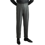 Fashion Vintage Napoli Striped High-waisted Wool Straight-leg Pants