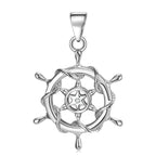 S925 Sterling Silver Necklace Steering Wheel Female Minority Design Pendant Ins Wind
