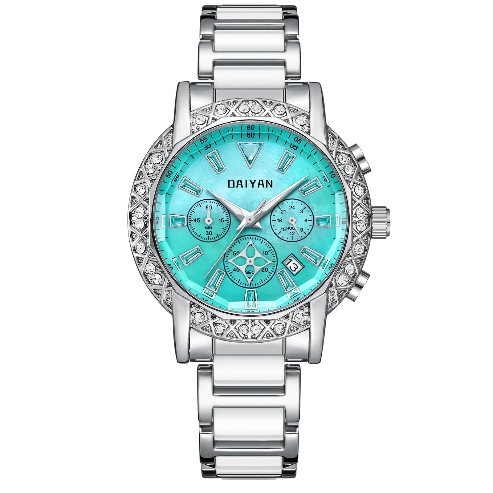 Women's Luxury Rhinstone Crafted Stainless Steel Waterproof Quartz Watch Original Leather Women's Quartz Watch - Acquisti Online