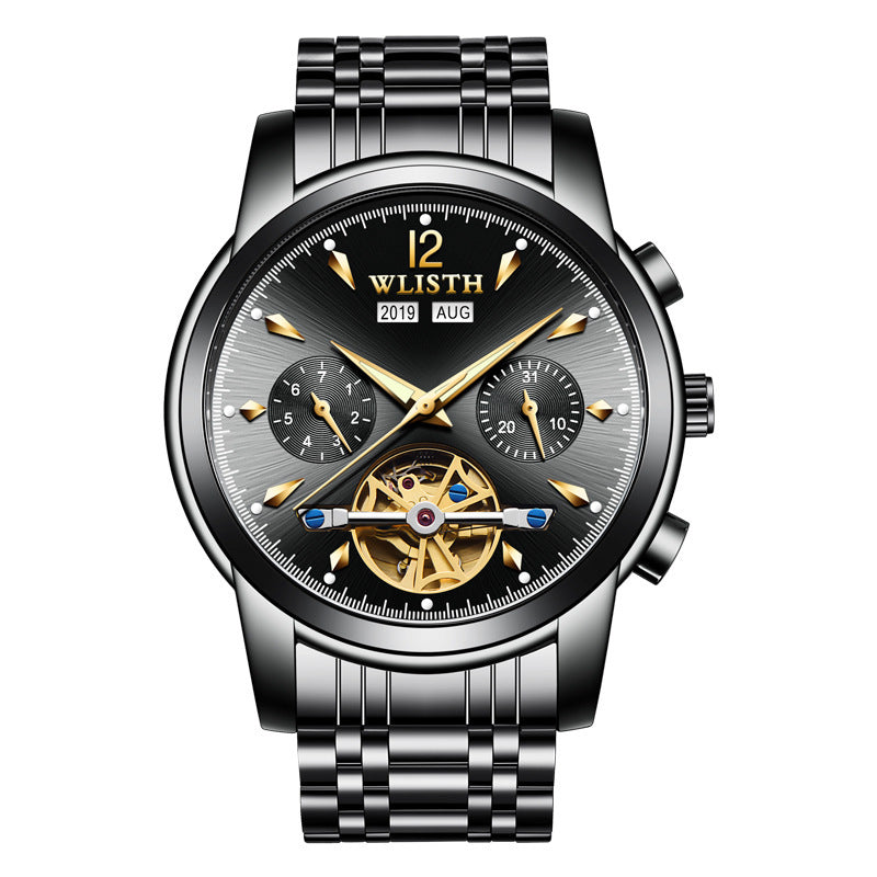 Orologio da uomo multifunzione di alta qualità WLISTH Montre Homme Orologio meccanico automatico in acciaio inossidabile