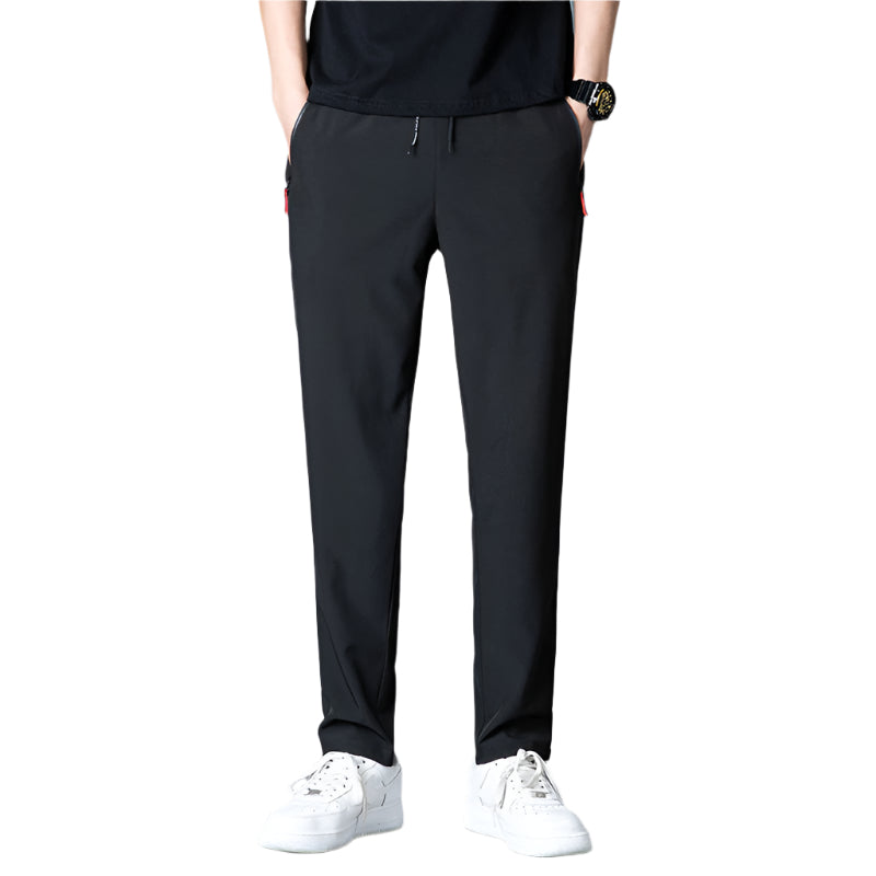 Heren modieuze casual formele zakelijke broeken strepen recht middelhoge taille polyestervezel slim fit heren casual formele broeken