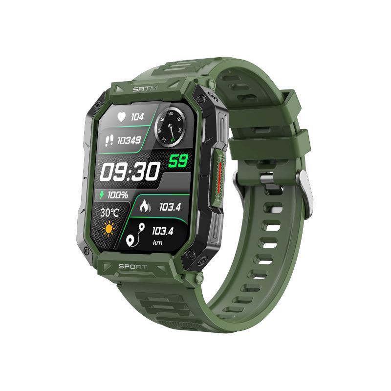 F307 Smart Watch 2.1 con schermo grande, a tre prove, Bluetooth, per chiamate, monitoraggio della frequenza cardiaca, della pressione sanguigna e della glicemia, orologio sportivo