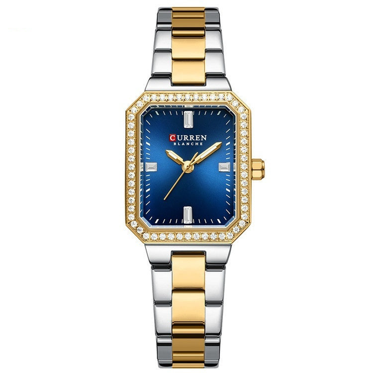 Curren Women's Quartz Wristwatches Stainless Steel Waterproof Luxury Rhinstones Women Automatic Quartz Watches - Acquisti Online