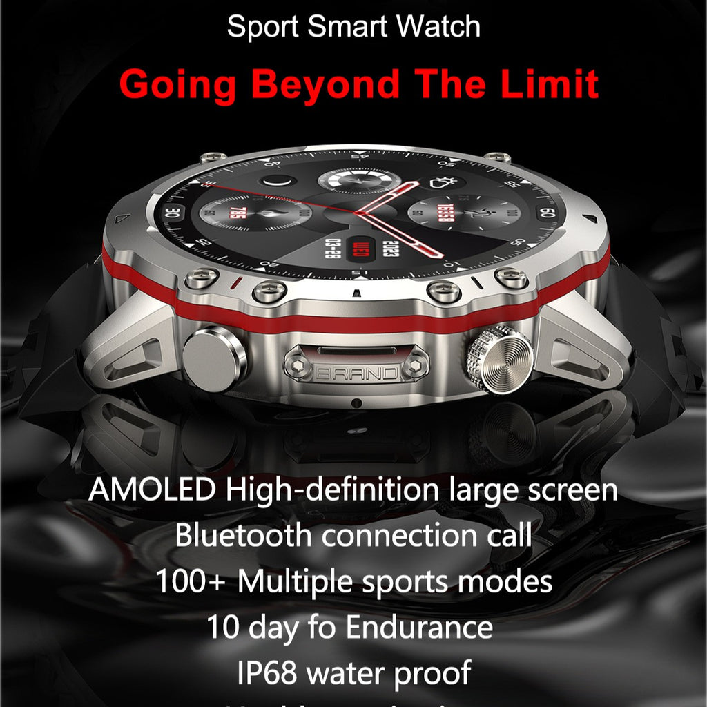 Man Multifunction Sports Bluetooth 1.43 in Amoled Display Smart Watch - Acquisti Online