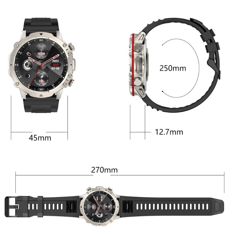 Man Multifunction Sports Bluetooth 1.43 in Amoled Display Smart Watch - Acquisti Online