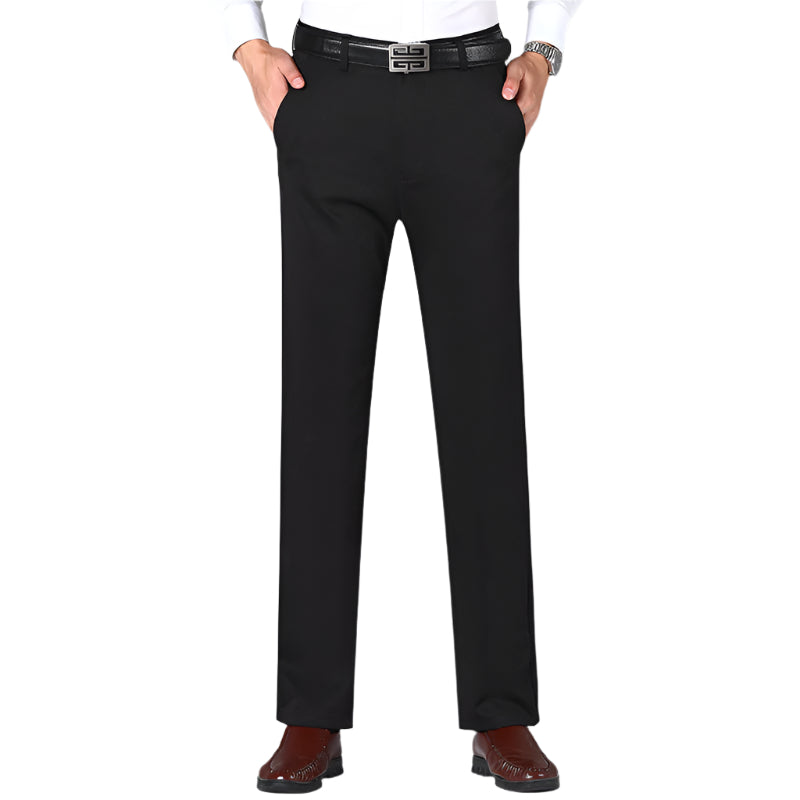 Heren modieuze zakelijke casual formele broek effen kleur hoge elasticiteit losse rechte heren casual formele broek